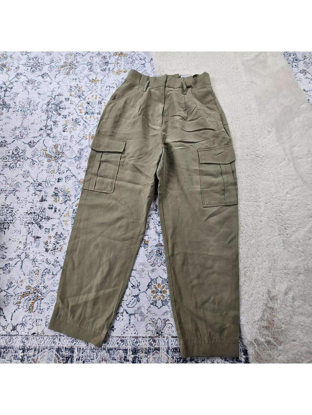 H&M Paperbag Cargo Pants Women US 8